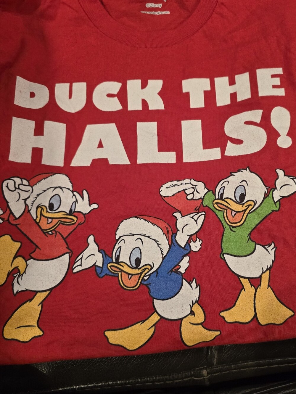Disney "Duck the Halls!" graphic tee featuring Huey, Dewey, and Louie. Brand NEW
